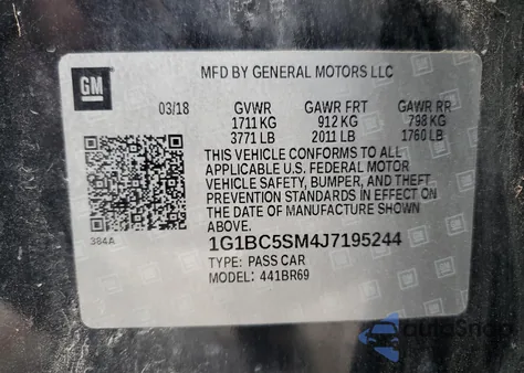 2018 Chevrolet Cruze Ls from USA, damaged, VIN 1G1BC5SM4J7195244